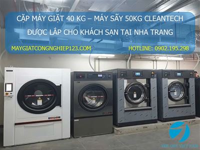 Review cặp đôi Máy giặt 40kg & Máy sấy 50kg Cleantech